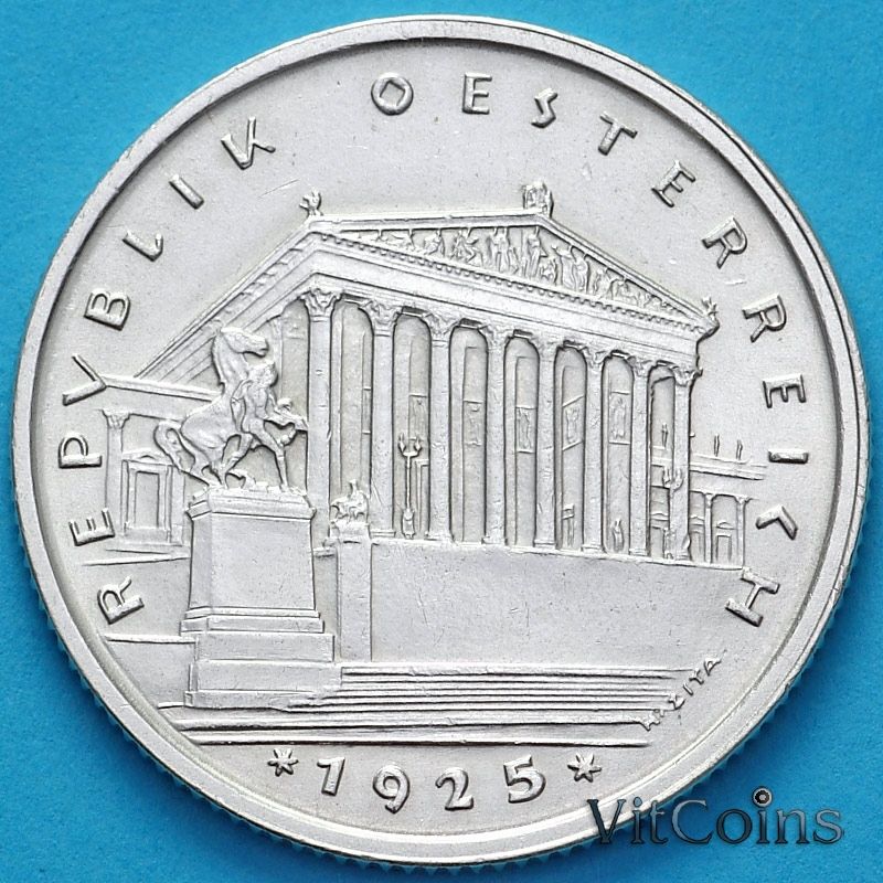 Монета Австрия 1 шиллинг 1925 год. №25