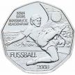 Монета Австрия 5 евро 2008 год. Футбол, Евро 2008. Вена, Зальцбург, Генф, Цюрих. Серебро