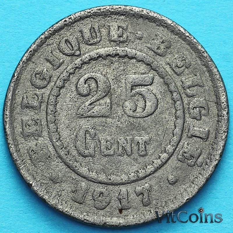 Монета Бельгия 25 сантим 1917 год. F.