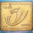 Бельгия, жетон монетного двора 1999 год. Почтовая марка 10 сантим 1849 года
