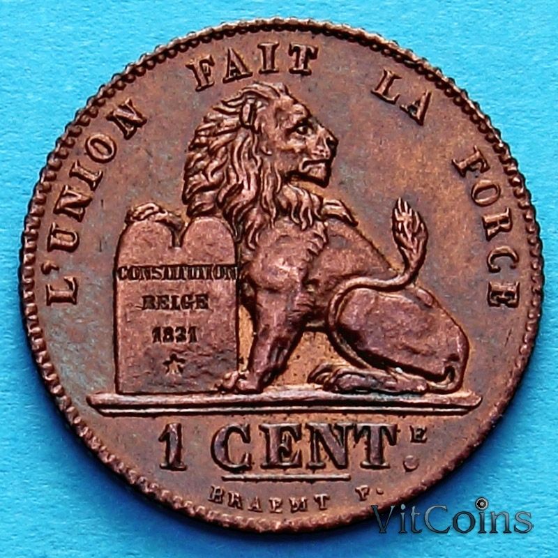 Монета Бельгии 1 сантим 1914 год. Французский вариант. UNC.