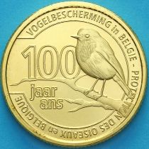 Бельгия 2, 5 евро 2022 год. 100 лет охране птиц в Бельгии BU