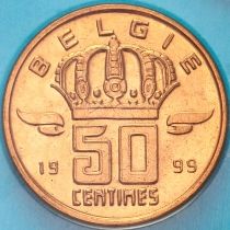 Бельгия 50 сантимов 1999 год. Фламандский вариант. BU