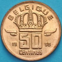 Бельгия 50 сантимов 1998 год. Французский вариант.