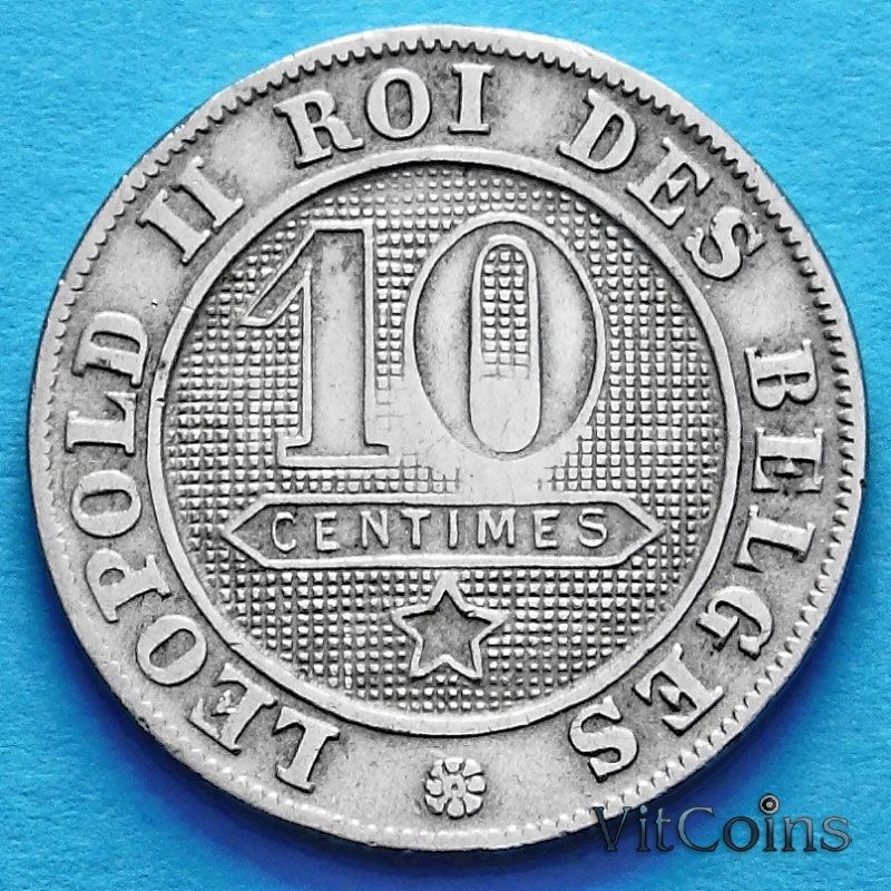 Монета Бельгии 10 сантим 1894 год. Французский вариант.