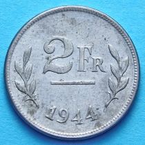 Бельгия 2 франка 1944 год. XF+