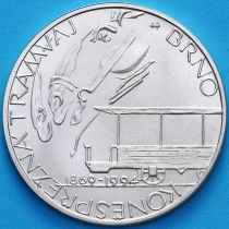 Чехия 200 крон 1994 год. 125 лет трамваю города Брно. Серебро