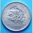 Монета Сан Марино 1000 лир 1978 год в буклете. Лев Толстой. Серебро.