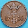 Монета Данциг 1 пфенниг 1926 год.