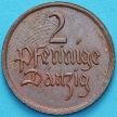 Монета Данциг 2 пфенниг 1923 год.
