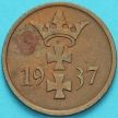 Монета Данциг 1 пфенниг 1937 год. №1