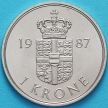 Монета Дания 1 крона 1987 год. ♥ R