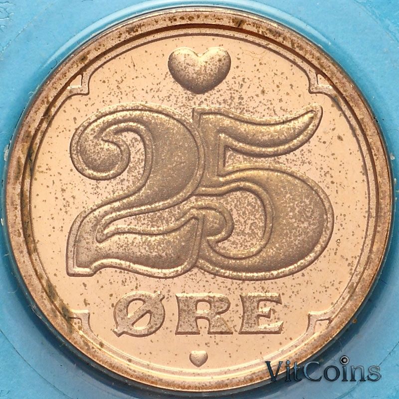 Монета Дания 25 эре 2007 год. BU
