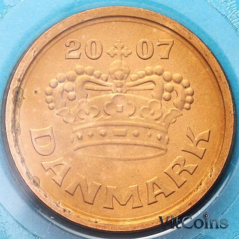 Монета Дания 25 эре 2007 год. BU