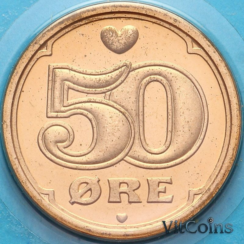 Монета Дания 50 эре 2007 год. BU
