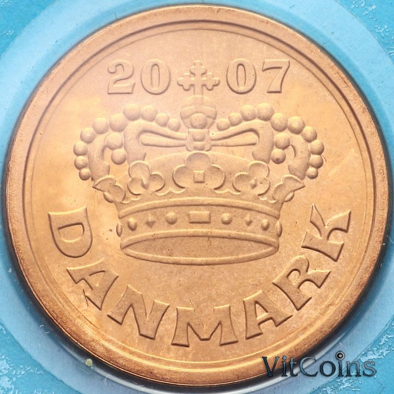 Монета Дания 50 эре 2007 год. BU Монета Дания 50 эре 2007 год. BU