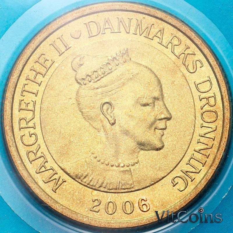 Монета Дании 20 крон 2006 год. Скалы Три брата. BU Монета Дании 20 крон 2006 год. Скалы Три брата. BU