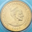 Монета Дании 20 крон 2007 год. Башня Ратуши в Копенгагене. BU