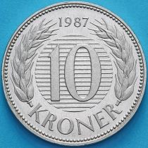 Дания 10 крон 1987 год.