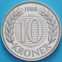 Дания 10 крон 1988 год.