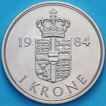 Дания 1 крона 1984 год.