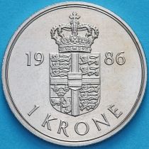 Дания 1 крона 1986 год.