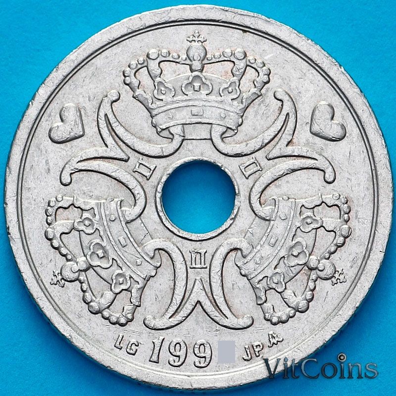 Монета Дания 2 кроны 1999 год.