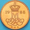 Монета Дания 5 эре 1988 год.
