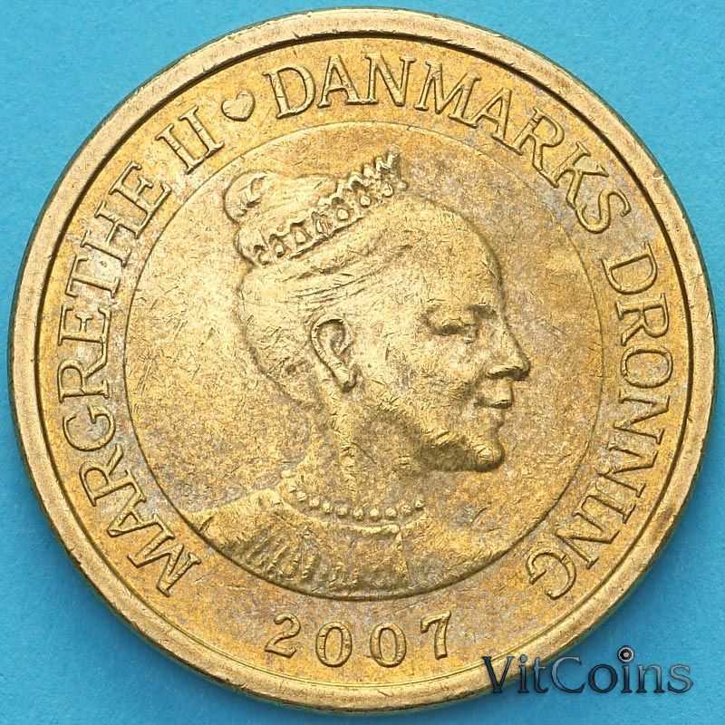 Монета Дания 10 крон 2007 год. VF