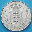 Монета Дании 1 крона 1916 год. Серебро.