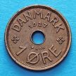 Монета Дании 1 эре 1927 год.