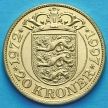 Монета Дании 20 крон 1997 год. 25 лет правлению Королевы.