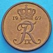 Монета Дании 5 эре 1969 год.