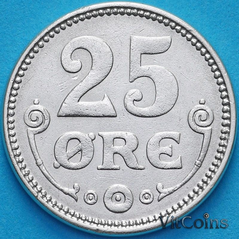 Монета Дания 25 эре 1918 год. 