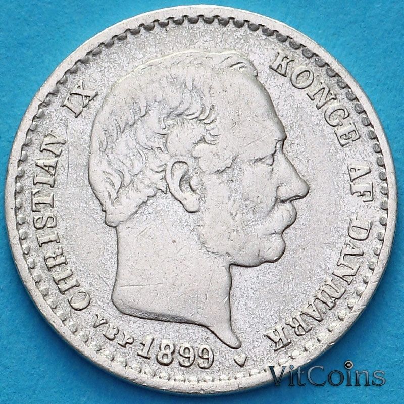 Монета Дания 10 эре 1899 год. №2