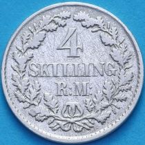 Дания 4 скиллинг-ригсмёнта 1854 год