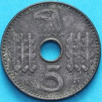Германия 5 рейхспфеннигов 1940 год. Выпуск для оккупированных территорий