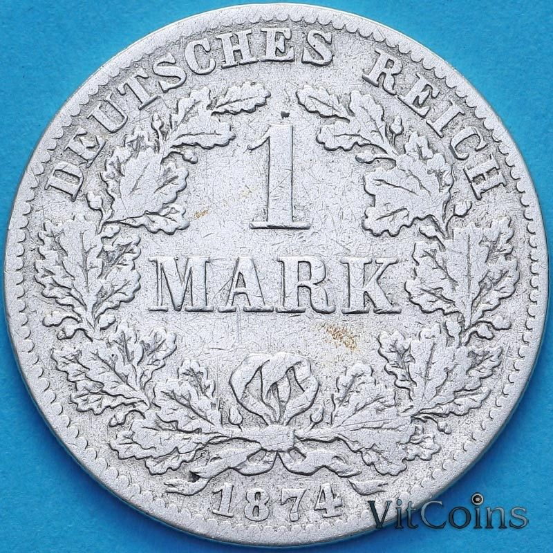 Монета Германия 1 марка 1874 год. B