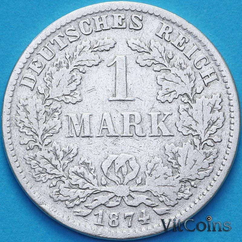 Монета Германия 1 марка 1874 год. D