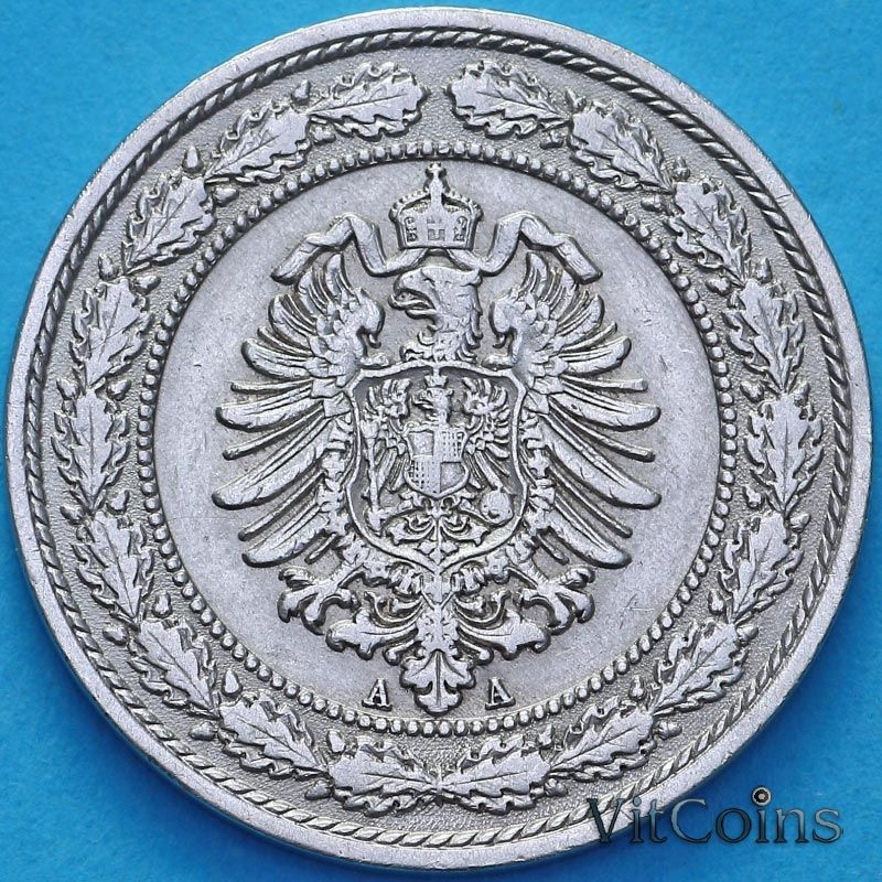 Монета Германия 20 пфеннигов 1888 год. А. №2