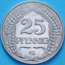 Германия 25 пфеннигов 1909 год. G