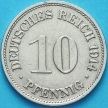 Монета Германия 10 пфеннигов 1914 год. G.