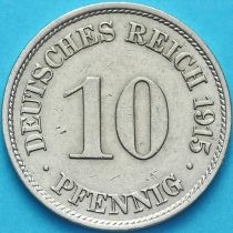 Германия 10 пфеннигов 1915 год. F.