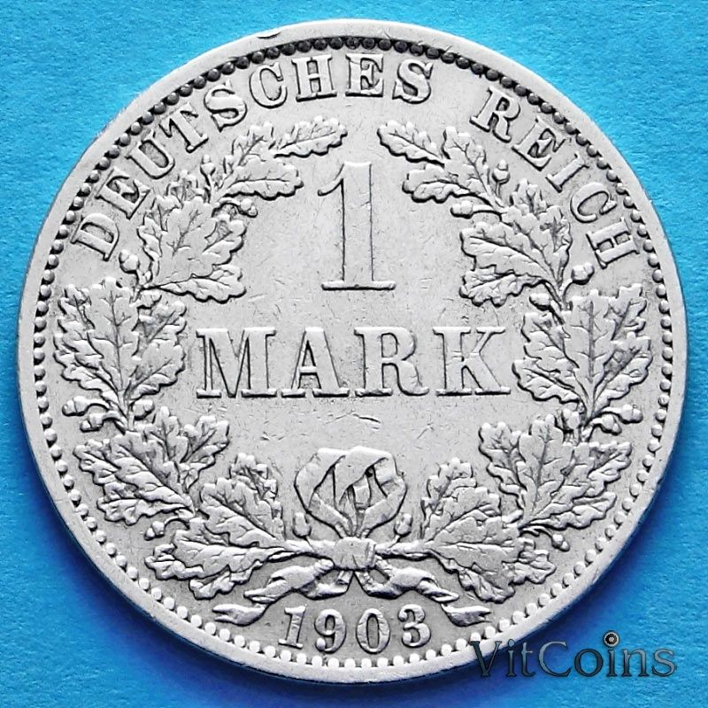 Монета Германия 1 марка 1906 год. Серебро G.