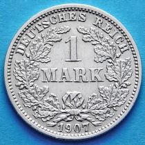 Германия 1 марка 1907 год. Серебро Е.