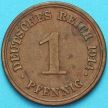 Монета Германия 1 пфенниг 1914 год. Е.