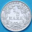 Монета Германия 1/2 марки 1908 год. D.
