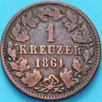 Нассау 1 крейцер 1861 год.