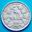 Монета Германия 1/2 марки 1908 год. D.