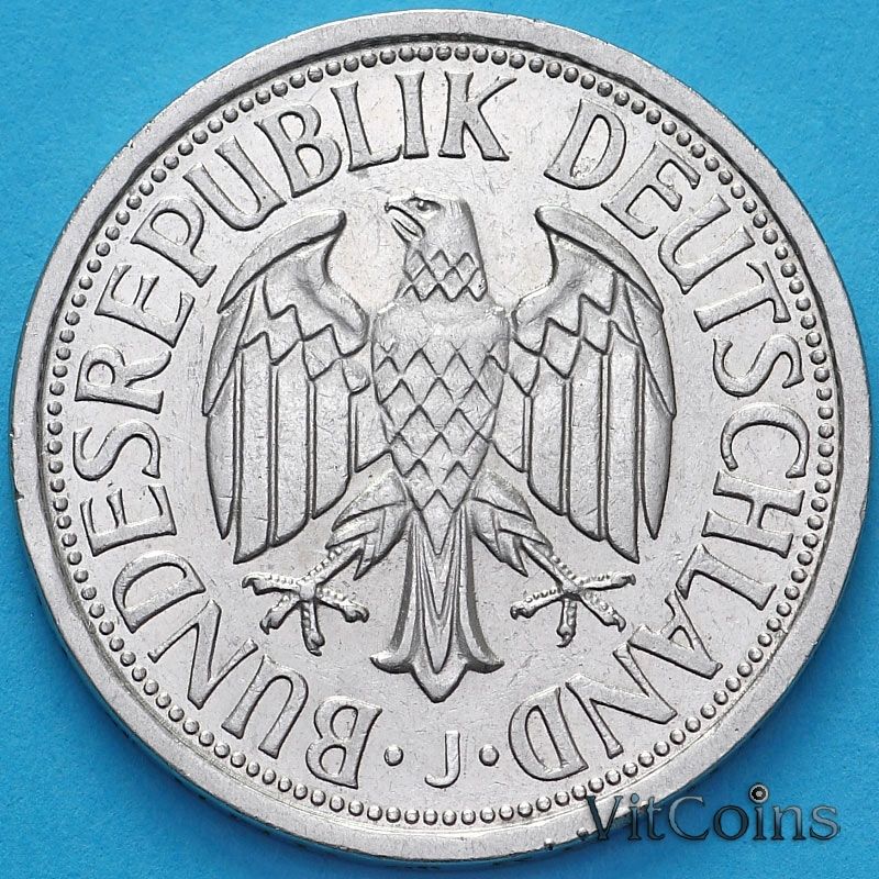 Монета ФРГ 2 марки 1951 год.  J.
